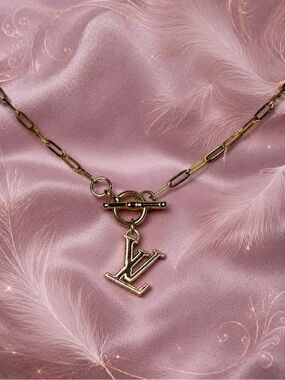Stamped Louis Vuitton Authentic Upcycled LV charm necklace